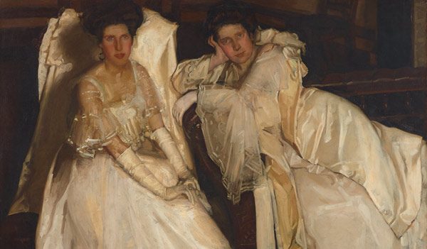 Two girls in white