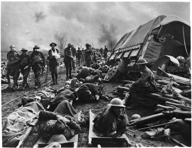 Australian wounded on the Menin Road, near Birr Cross Road 1917