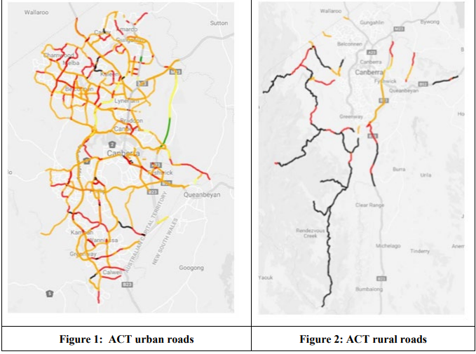 ACT roads in the ARRB study