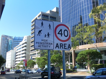 Signage showing the new 40km/h zones in Canberra
