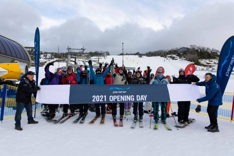 People on opening day at Perisher