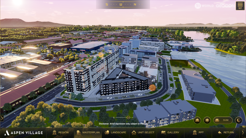 Screenshot of virtual Aspen Village