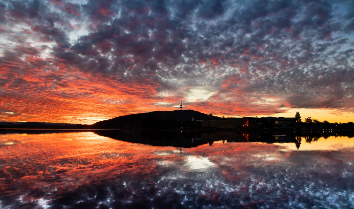 Sunset and cloud formations over Lake Burley Griffin